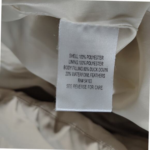Calvin Klein Beige Performance Women's Puffer Coat Jacket Rollaway Hood Size Med - Picture 10 of 12